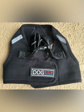 Dogline Step in Mesh Dog Black Harness Vest Small Size Breeds Size Small in VGC